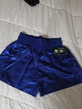 Roar Cobalt Blue Satin Training Shorts Size Small